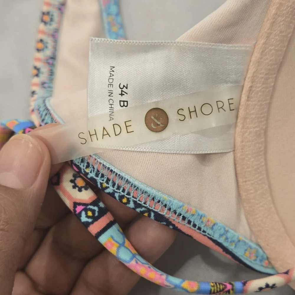 Shade & Shore Pink and‎ Blue One Piece Swimsuit